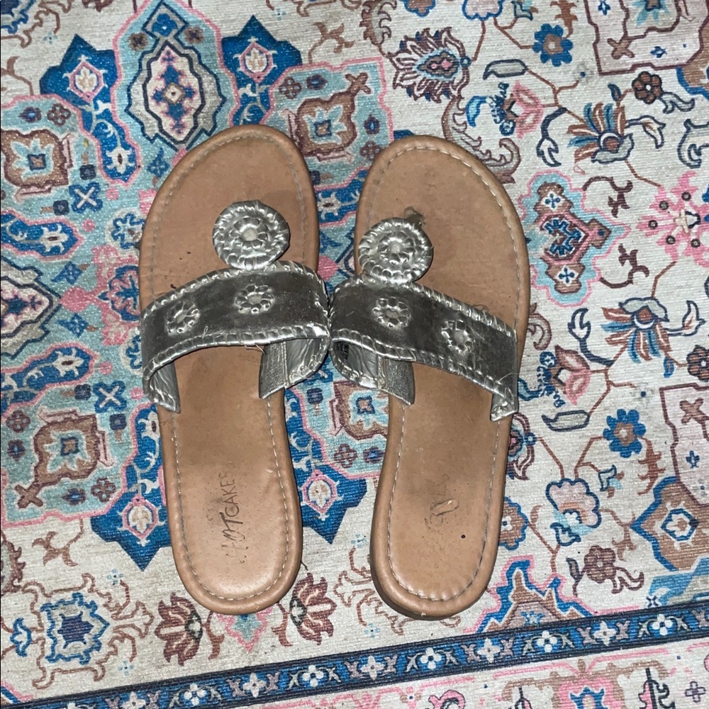 Hot Cakes Silver and Tan Women's Sandals